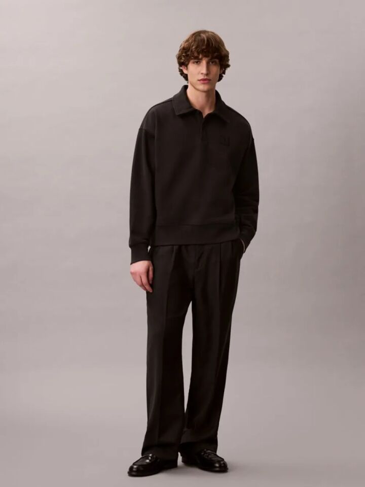 CK EMBLEM POLO SWEATSHIRT M - Siyah