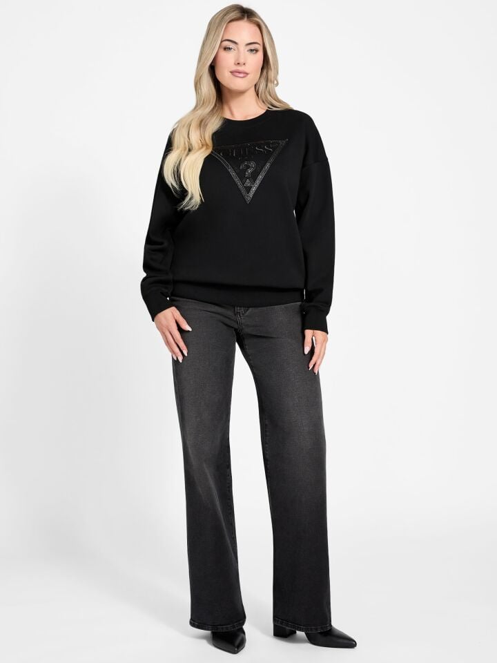 LS TRIANGLE GLITTER - ORGANIC CO BRUSHED FLEECE 390