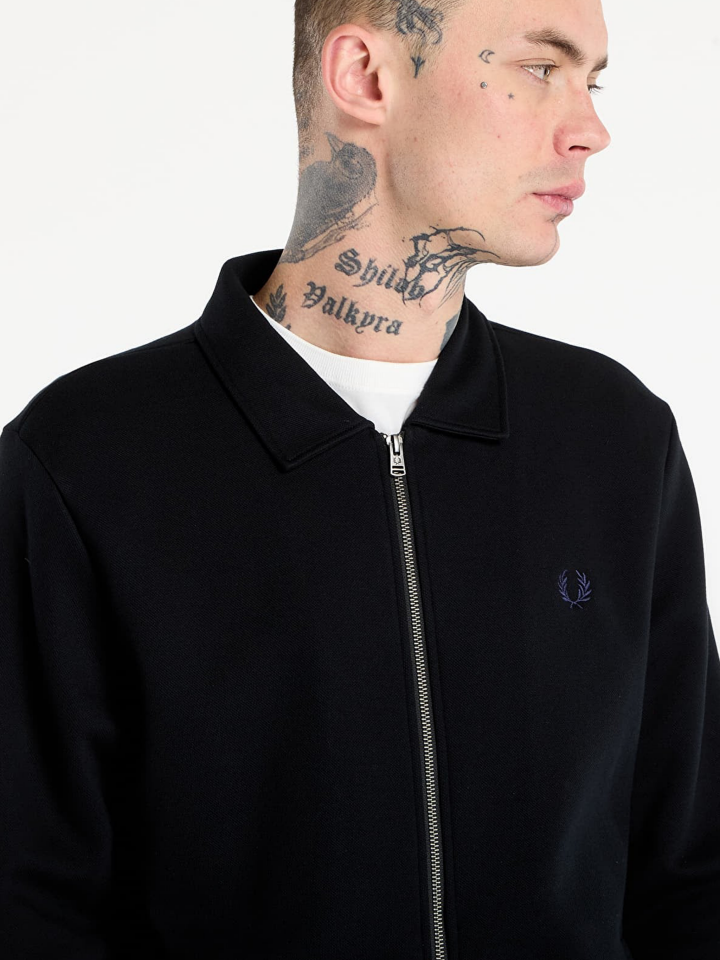 ZIP THROUGH COLLARED SWEATSHIRT