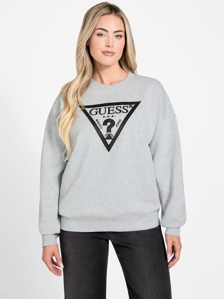 LS TRIANGLE GLITTER - ORGANIC CO BRUSHED FLEECE 390