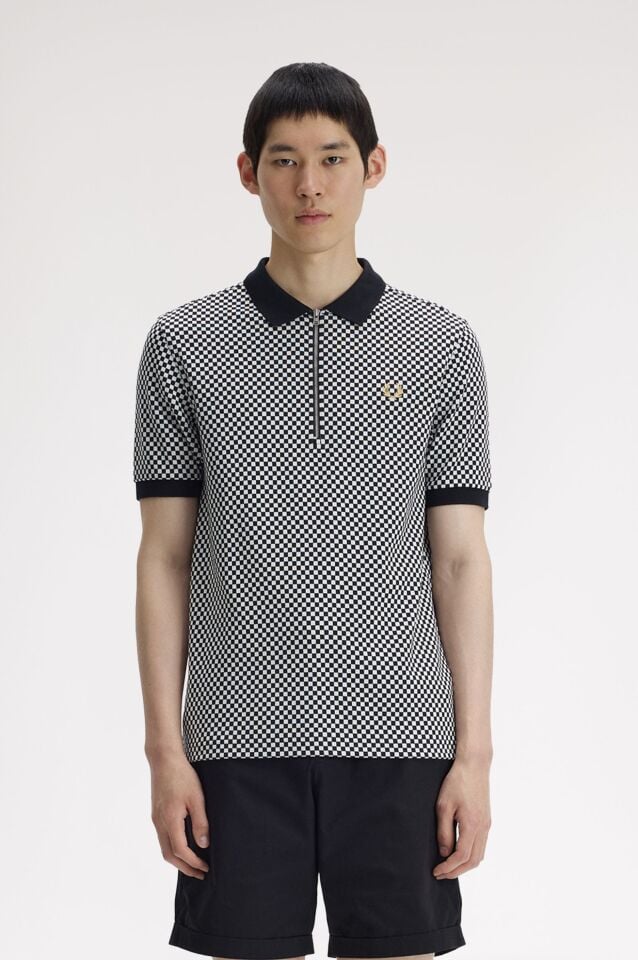 KARE DESENLİ POLO T-SHIRT