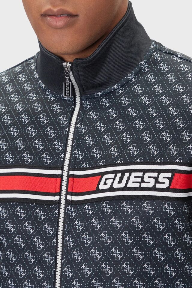 Guess Korbin Fermuarlı Logo Detaylı Erkek Sweatshirt