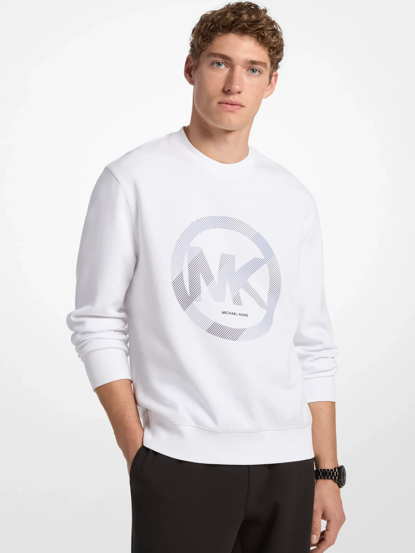 LOGO BASKILI SWEAT S - Beyaz
