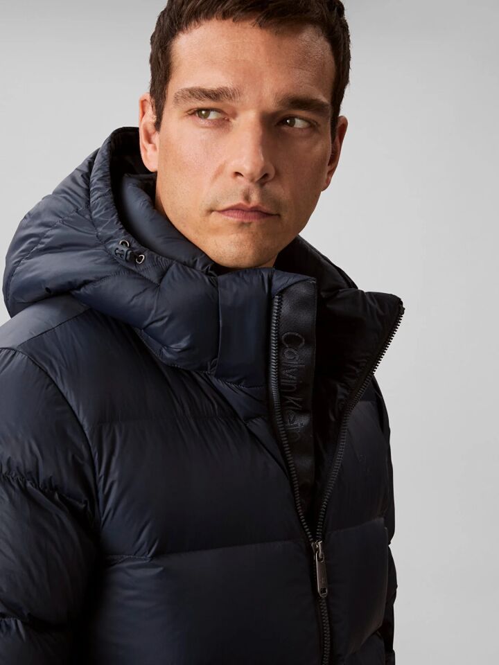 LS NYLON ZIP OFF HOOD DOWN PUFFE