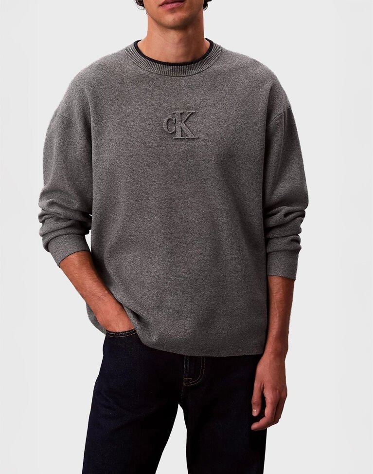 EMBOSSED LOGO CREWNK SWEATER