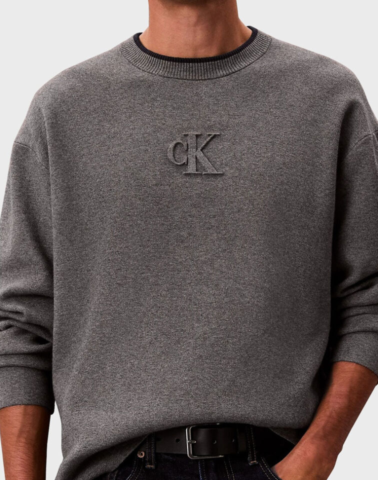 EMBOSSED LOGO CREWNK SWEATER