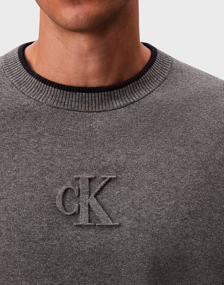 EMBOSSED LOGO CREWNK SWEATER