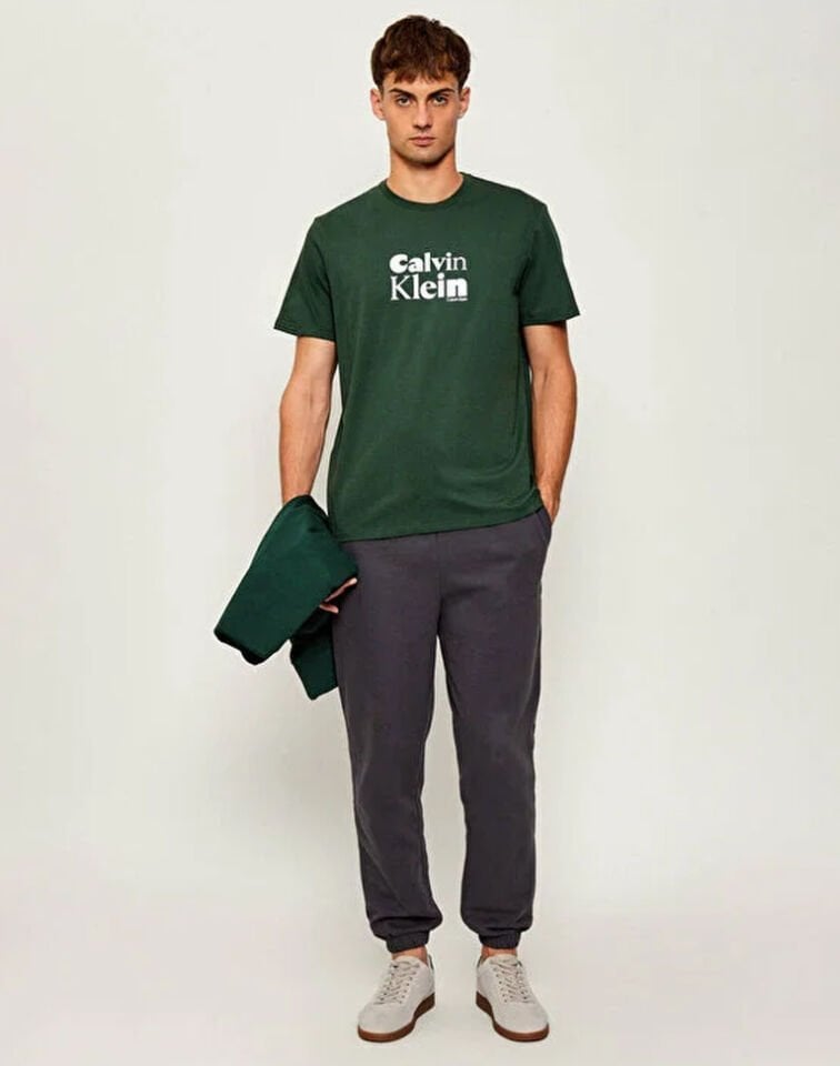 LOGOLU PAMUK T-SHIRT XL - Yeşil