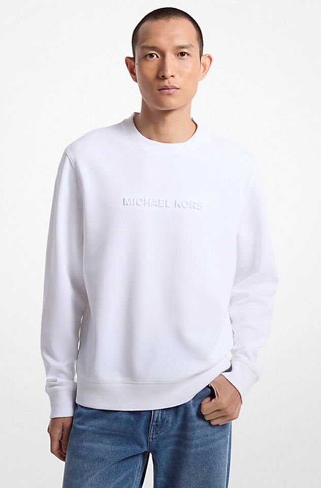 LOGO EMBOSSED COTTON SWEATER – Erkek Bisiklet Yaka Sweatshirt