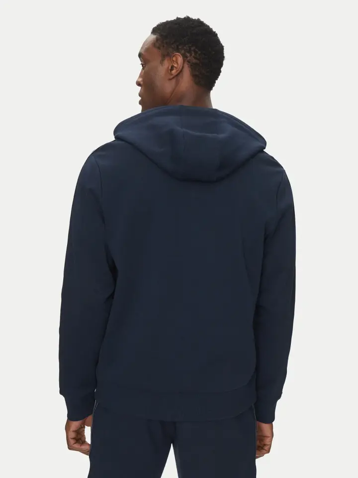LOGO TAPE ZIP HOODIE – Erkek Lacivert Kapüşonlu Fermuarlı Sweatshirt
