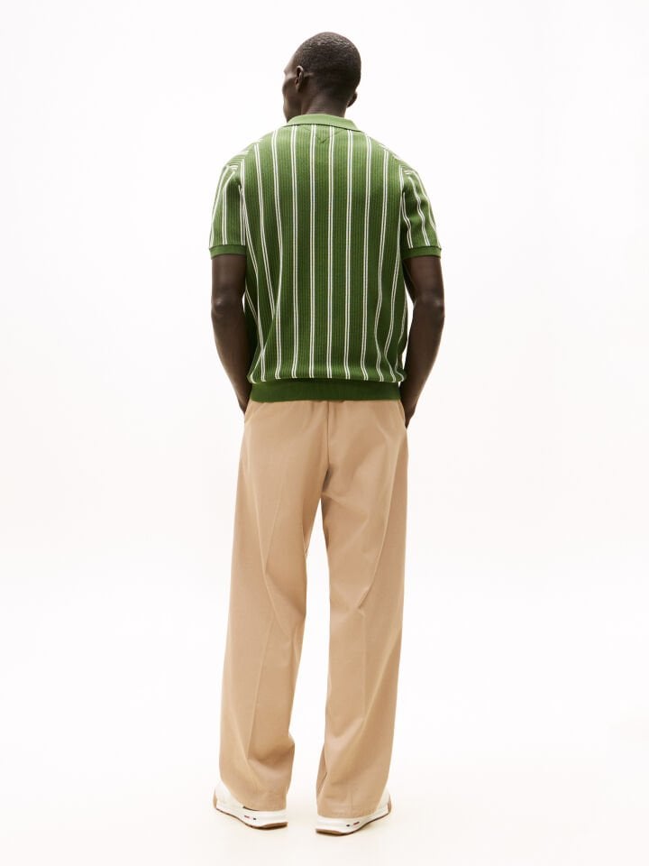 KNITTED VERTICAL STRIPE TRİKO POLO