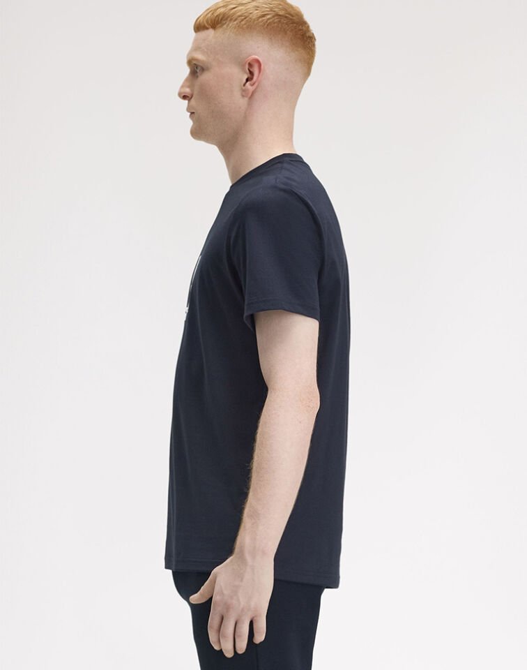 FLOCKED LAUREL WREATH GRA TEE - Bisiklet Yaka Logolu T-Shirt