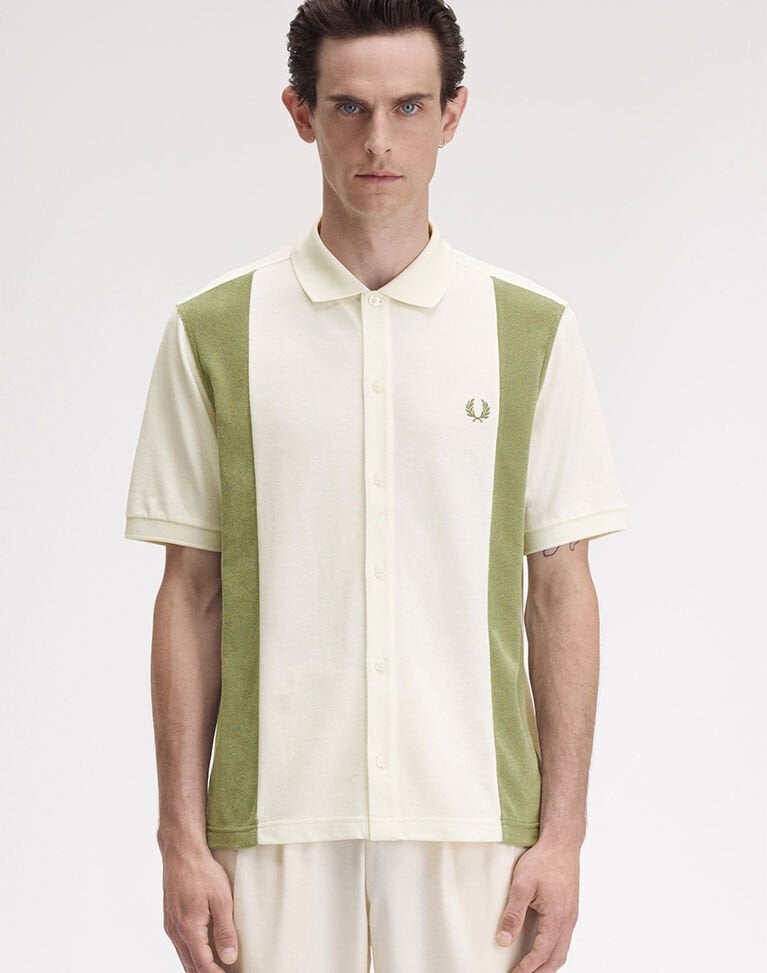 TOWELLING PANEL POLO SHIRT - Retro Polo T-shirt