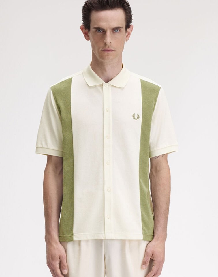 TOWELLING PANEL POLO SHIRT - Retro Polo T-shirt