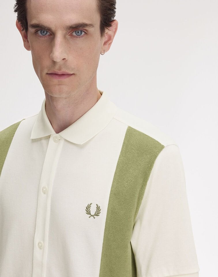TOWELLING PANEL POLO SHIRT - Retro Polo T-shirt