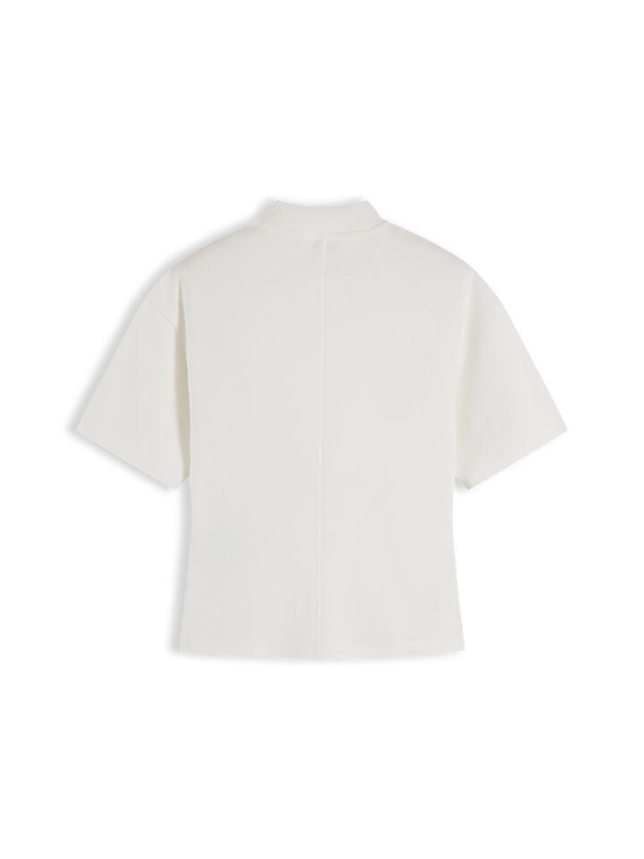 GOLD BUTTON HIGH-NK S/S TEE