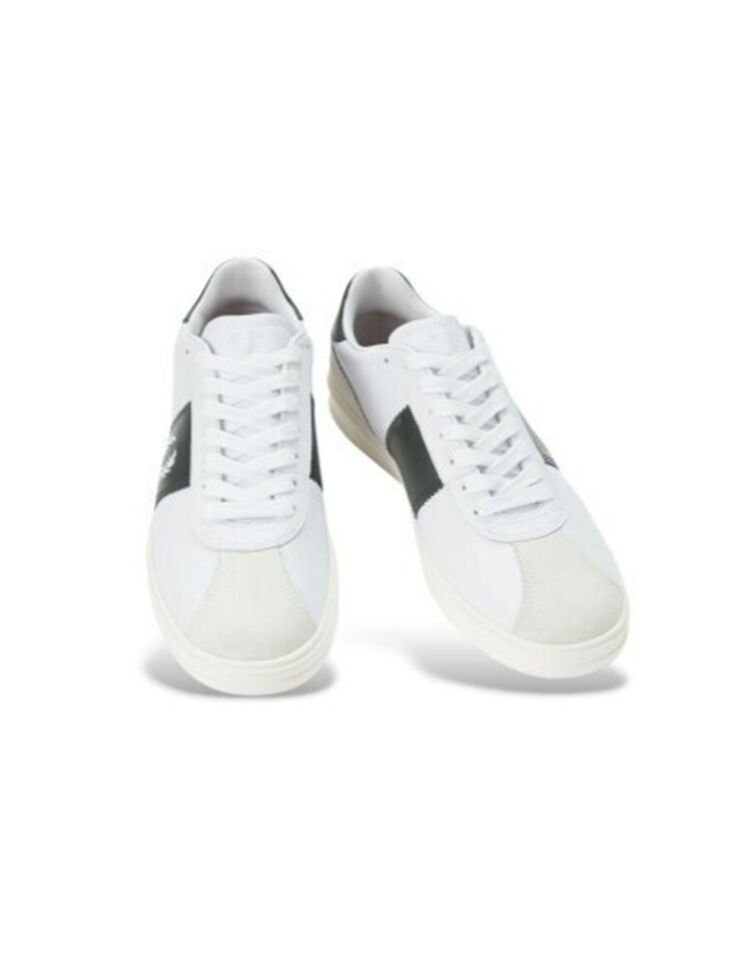 B4 LEATHER / SUEDE - Süet Detaylı Beyaz Deri Sneaker