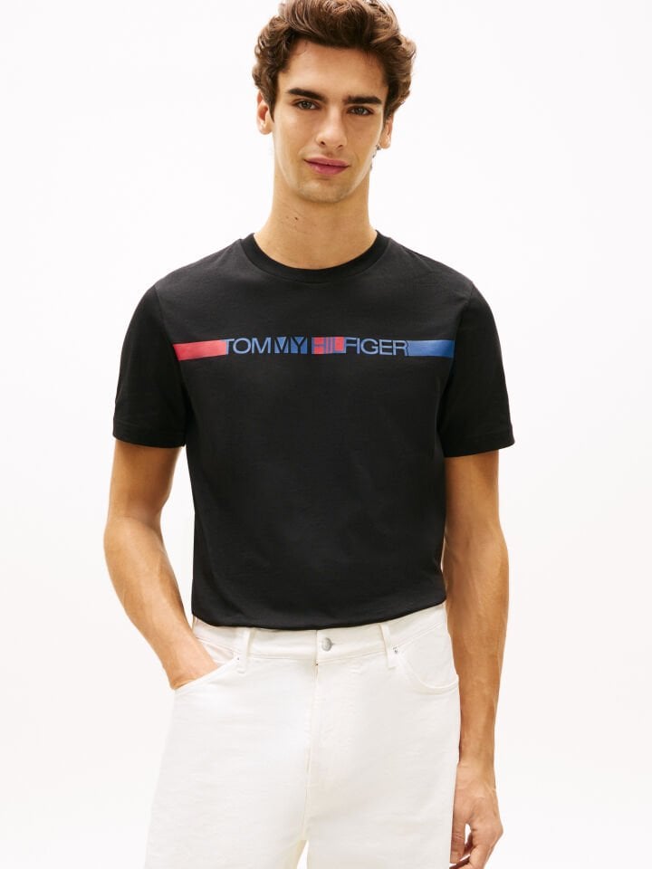 BRAND LOVE ŞERİTLİ T-SHIRT