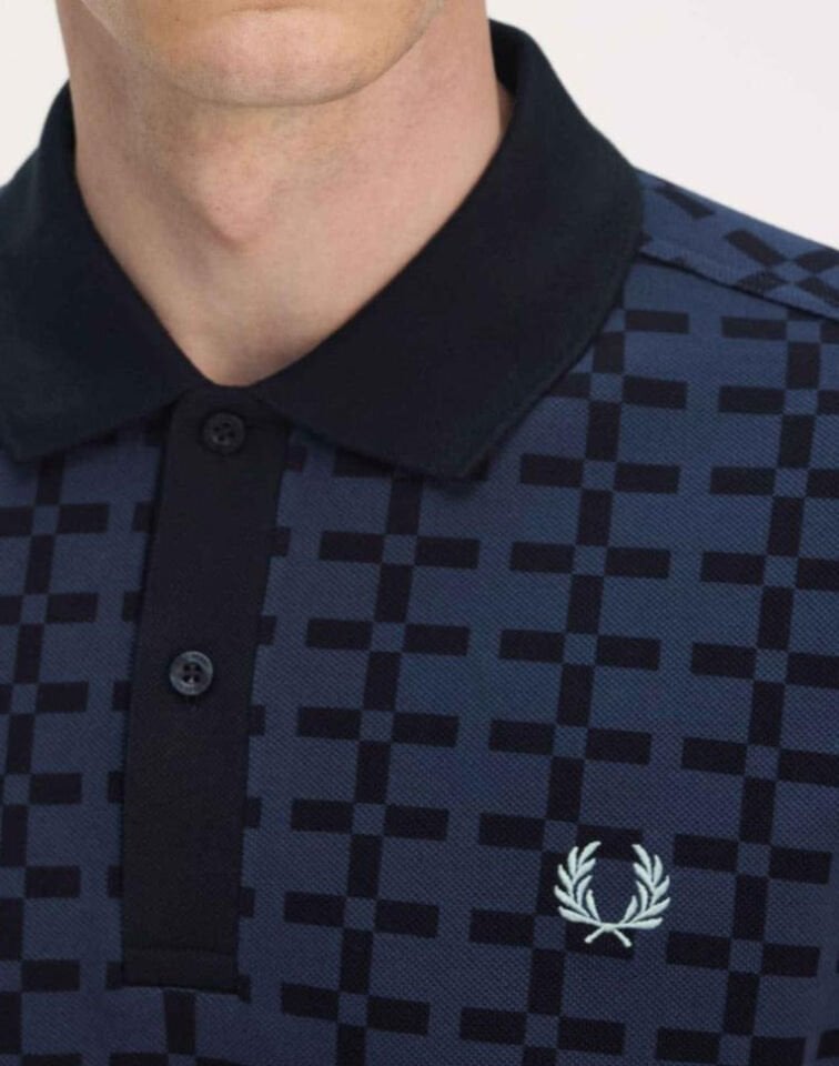 JACQUARD PRINT POLO SHIRT - Geometrik Desenli Polo T-shirt