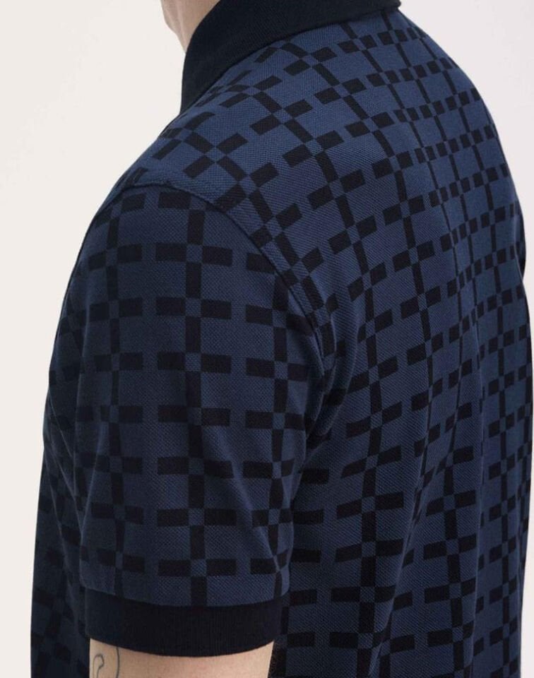 JACQUARD PRINT POLO SHIRT - Geometrik Desenli Polo T-shirt