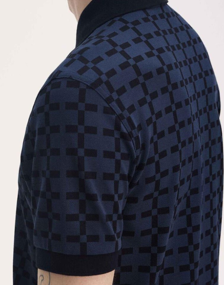 JACQUARD PRINT - Geometrik Desenli Polo T-shirt