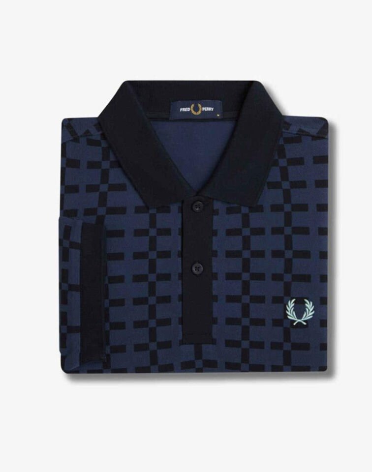 JACQUARD PRINT POLO SHIRT - Geometrik Desenli Polo T-shirt