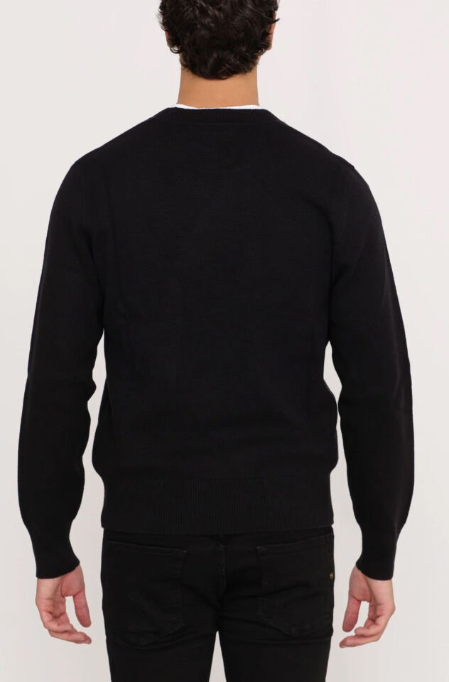 V-EMBLEM SLIM FIT Pamuk-Kaşmir Kazak