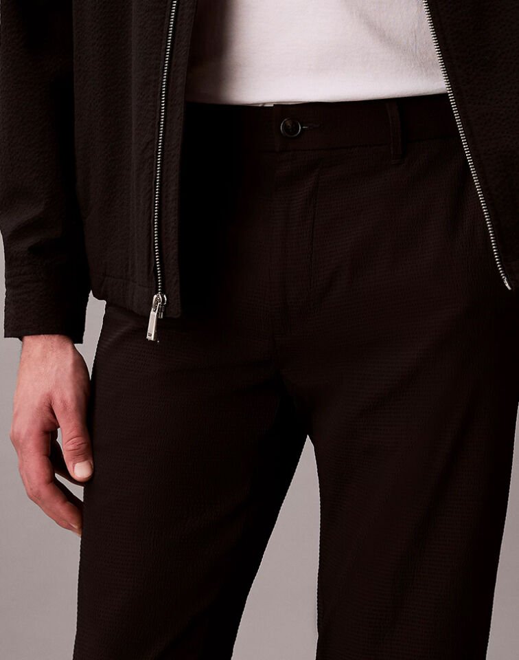 STRAIGHT SEERSUCKER HALF ELASTIC