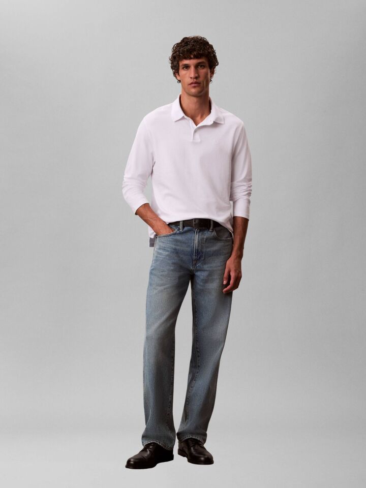 SUPIMA PAMUKLU POLO T-SHIRT L - Beyaz