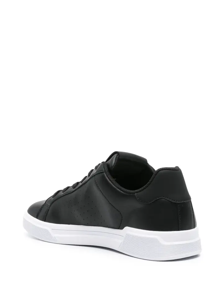 LEATHER TRAINERS - Beyaz Tabanlı Siyah Deri Sneaker
