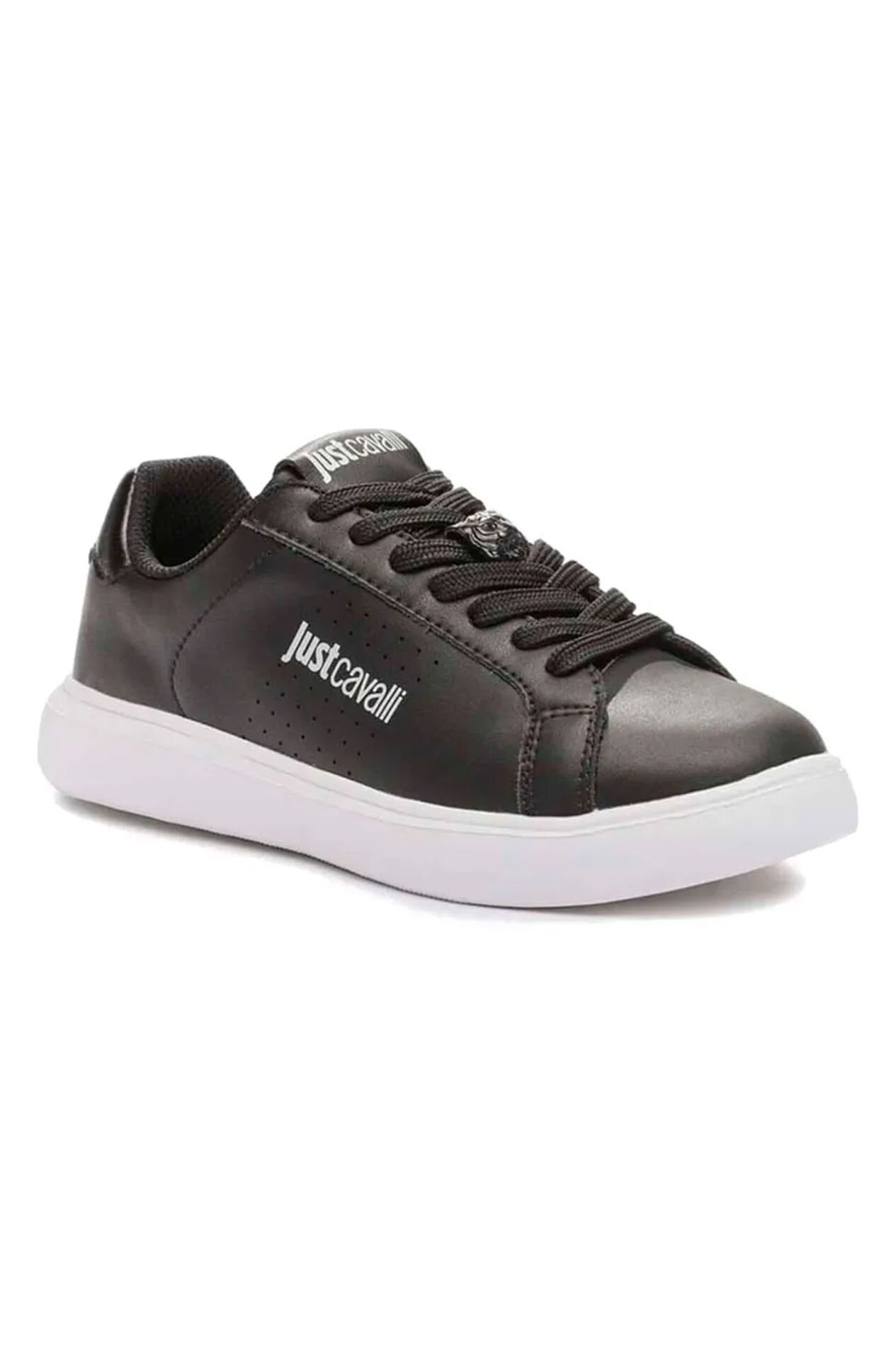 LEATHER TRAINERS - Beyaz Tabanlı Siyah Deri Sneaker