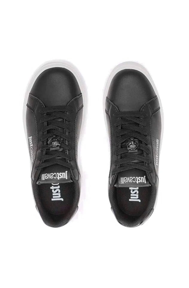 LEATHER TRAINERS - Beyaz Tabanlı Siyah Deri Sneaker