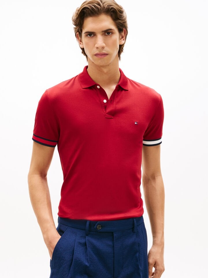 RWB CUFF LIQUID COTTON SLIM POLO