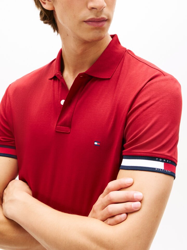 RWB CUFF LIQUID COTTON SLIM POLO