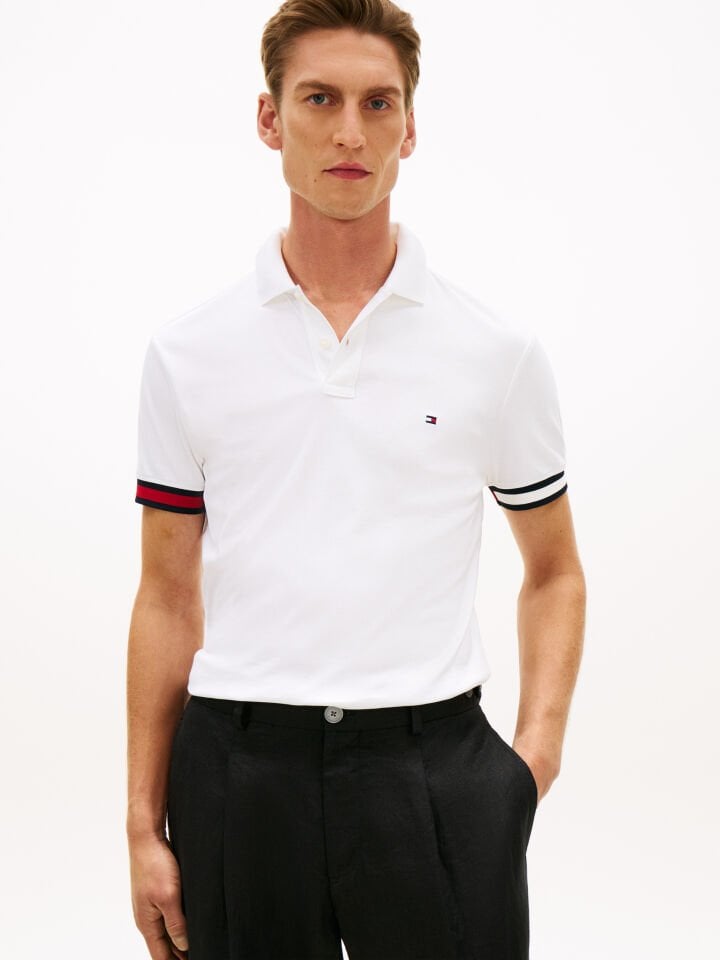 RWB CUFF LIQUID COTTON SLIM POLO