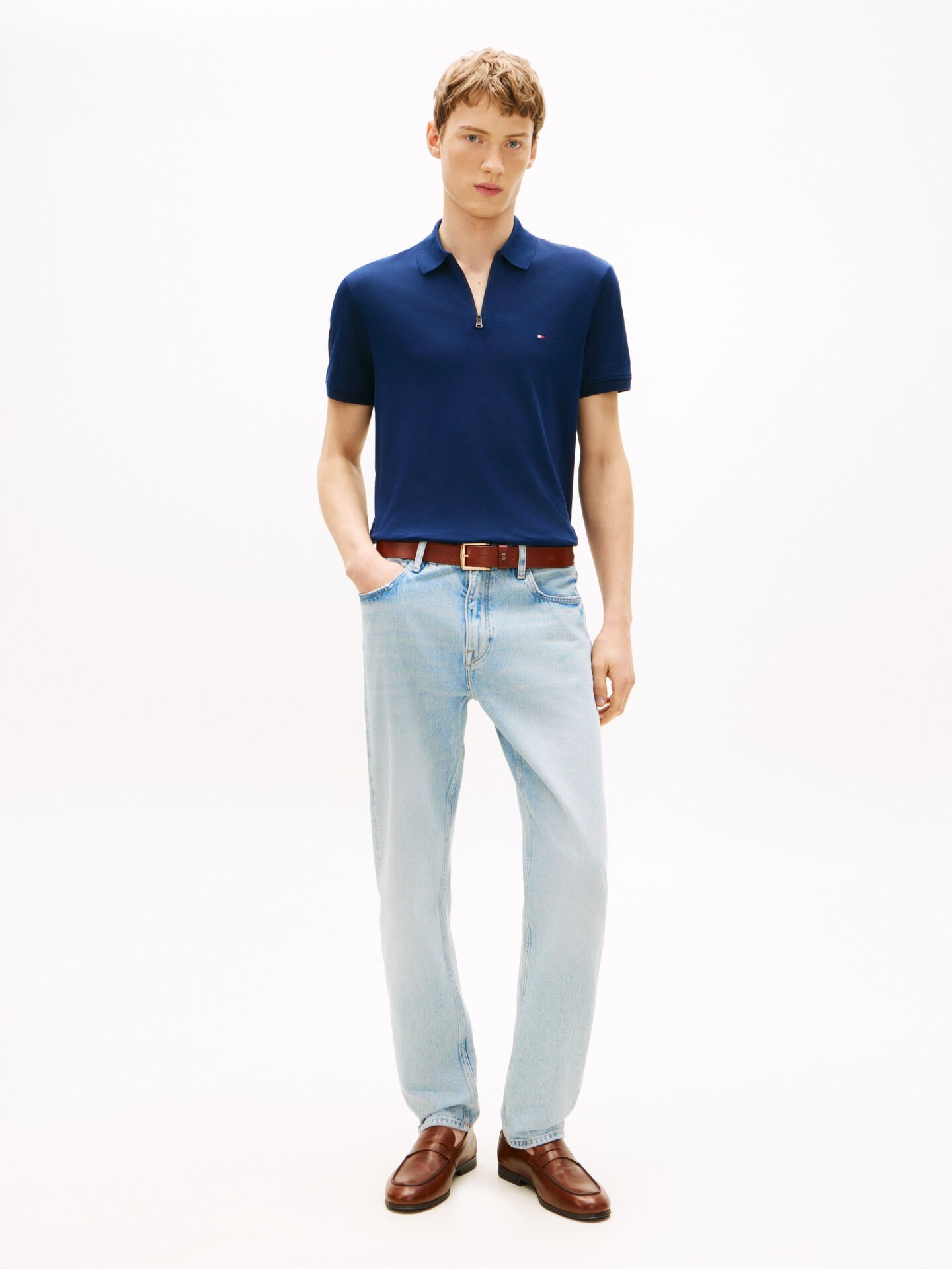 INTERLOCK FERMUARLI POLO T-SHIRT