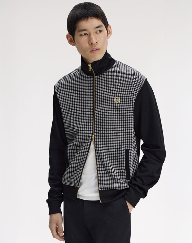 KNITTED FRONT TRACK JACKET