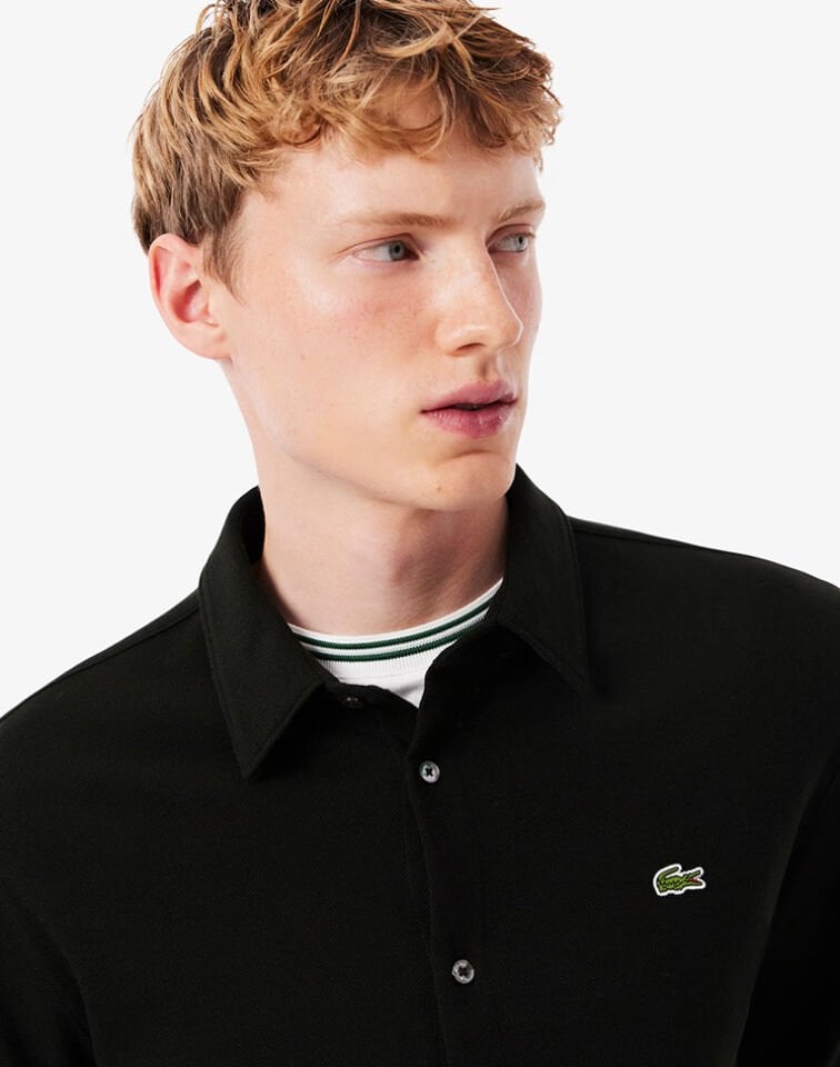 SLİM FİT PAMUK PİKE GÖMLEK