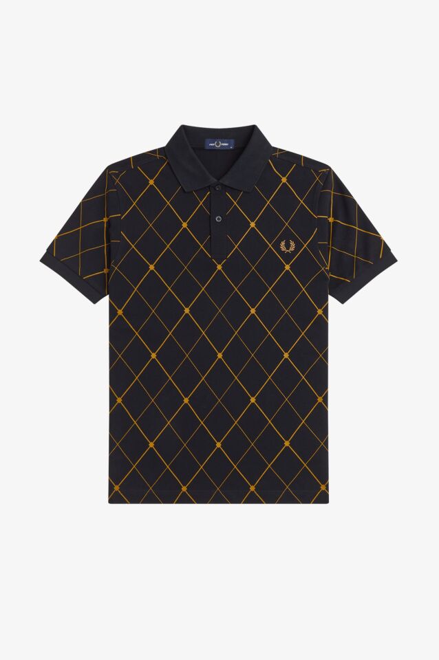 ARGYLE PRINT SHIRT M - Siyah