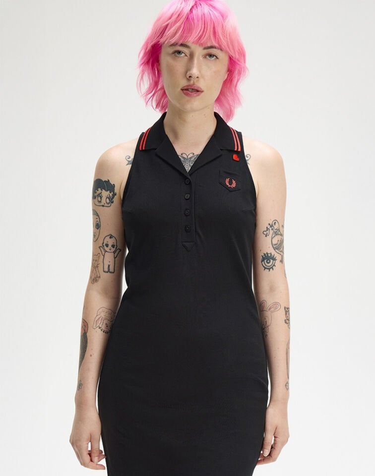 SLEEVELESS PIQUE DRESS