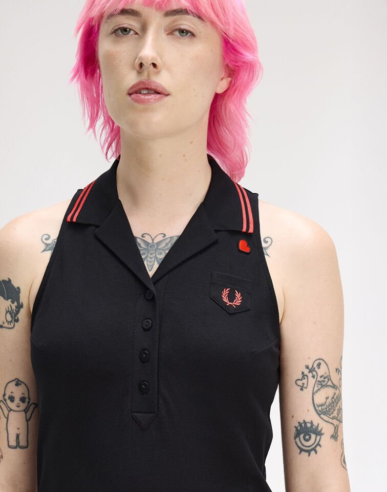 SLEEVELESS PIQUE DRESS