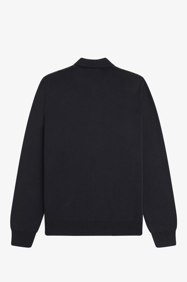 TEXTURED PANEL ZIP CARDIGAN