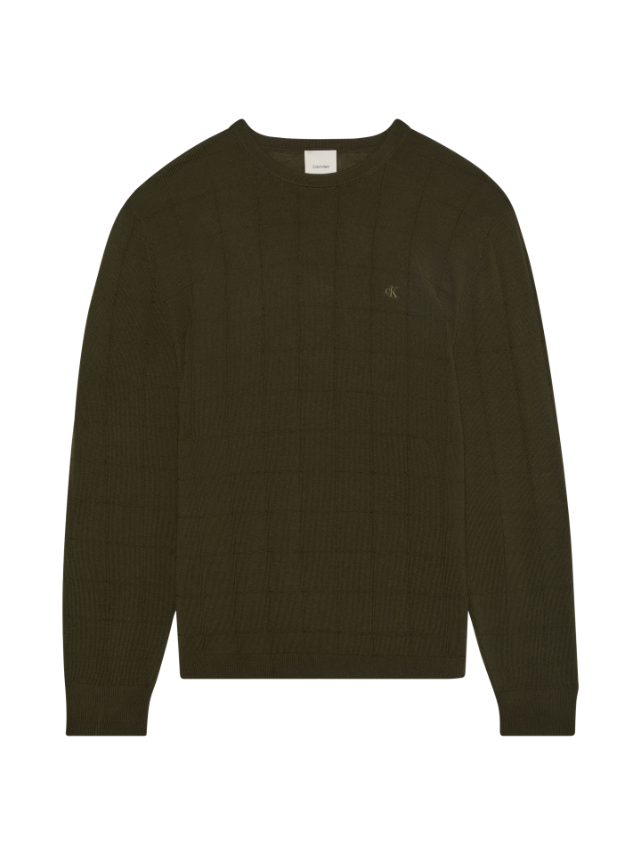 LS 100% MERINO TEXTURED GRID CRE