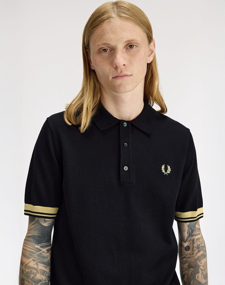 CONTRAST CUFF KNITTED SHIRT