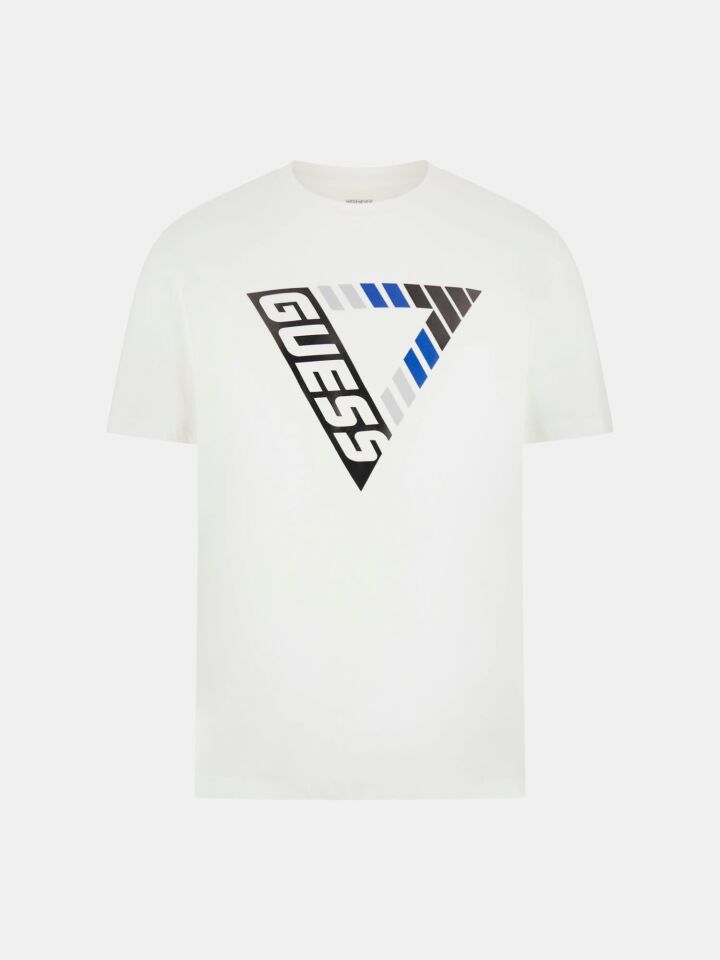 ÜÇGEN LOGOLU PAMUK T-SHIRT XXL - Beyaz