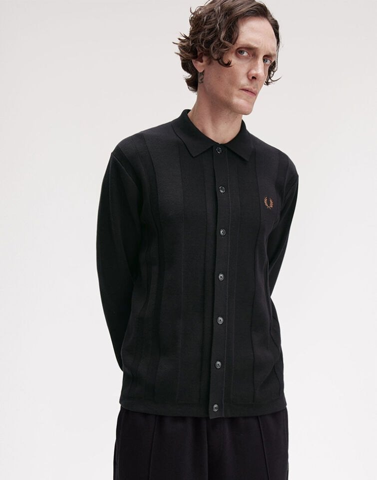 BUTTON THROUGH KNITTED SHIRT - Düğmeli Triko Gömlek