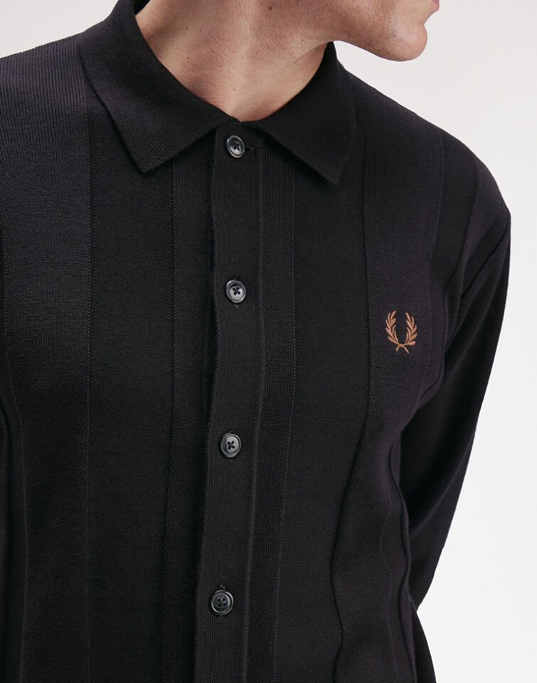 BUTTON THROUGH KNITTED SHIRT - Düğmeli Triko Gömlek