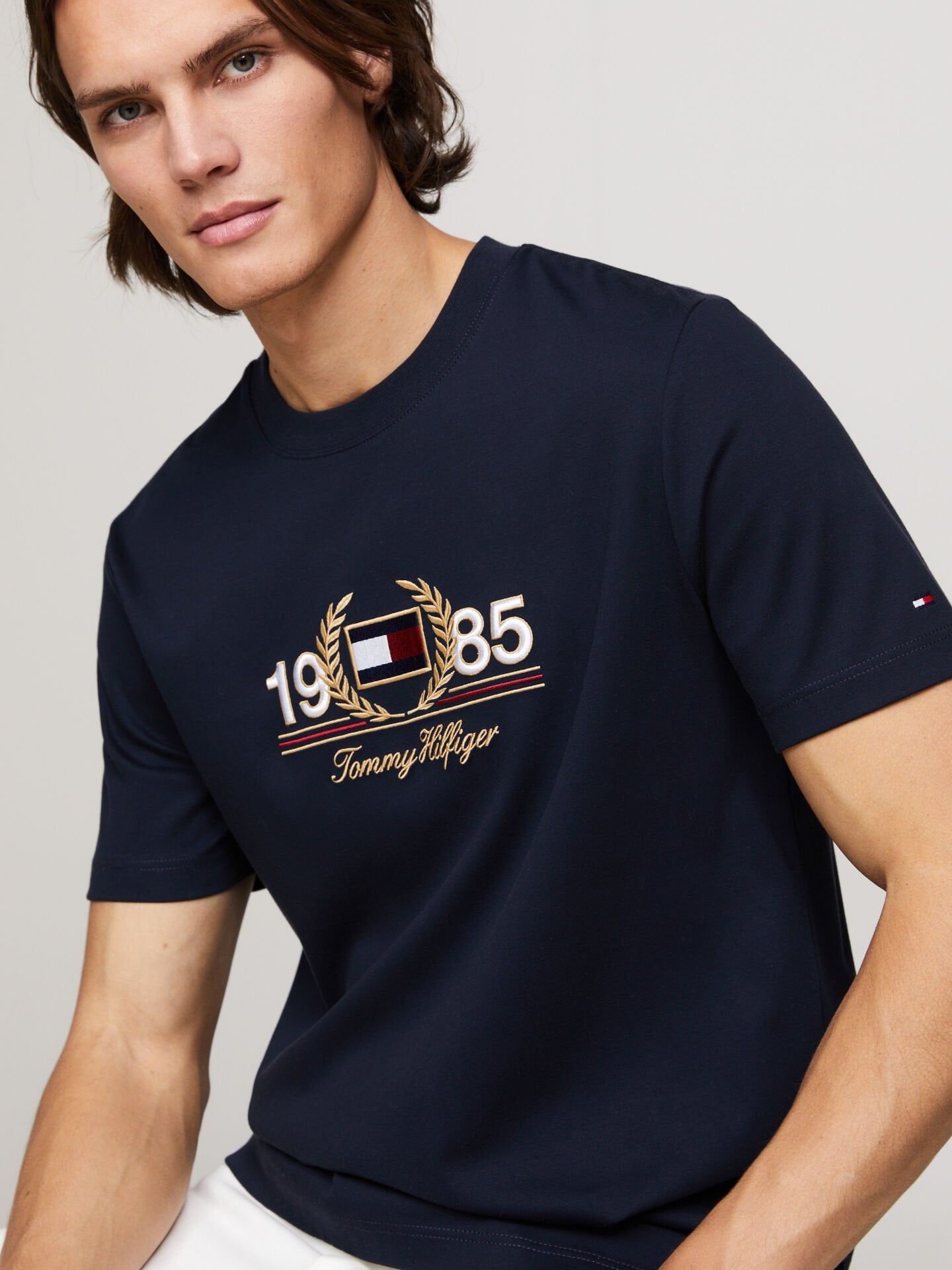 LOGO EMBROIDERY TEE - Nakışlı Lacivert T-shirt