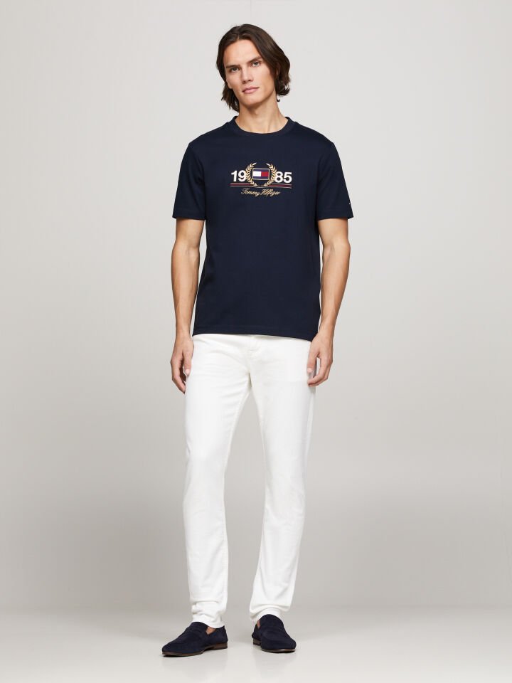 LOGO EMBROIDERY TEE - Nakışlı Lacivert T-shirt