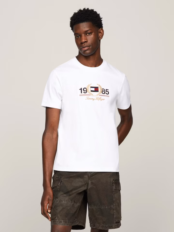 LOGO EMBROIDERY TEE - Nakışlı Beyaz T-shirt